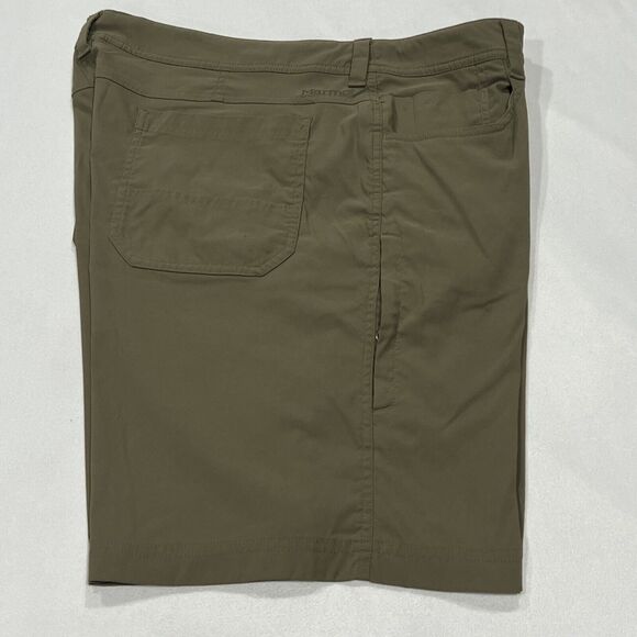 Marmot Khaki Green Nylon Hiking Cargo Outdoor Stretch Shorts Mens‎ Size 38 XXL - Picture 1 of 11